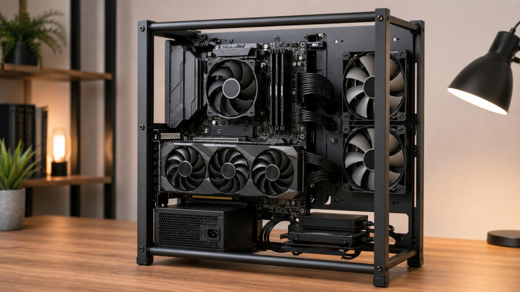 オープンフレームPCケースの基本構造と注意点