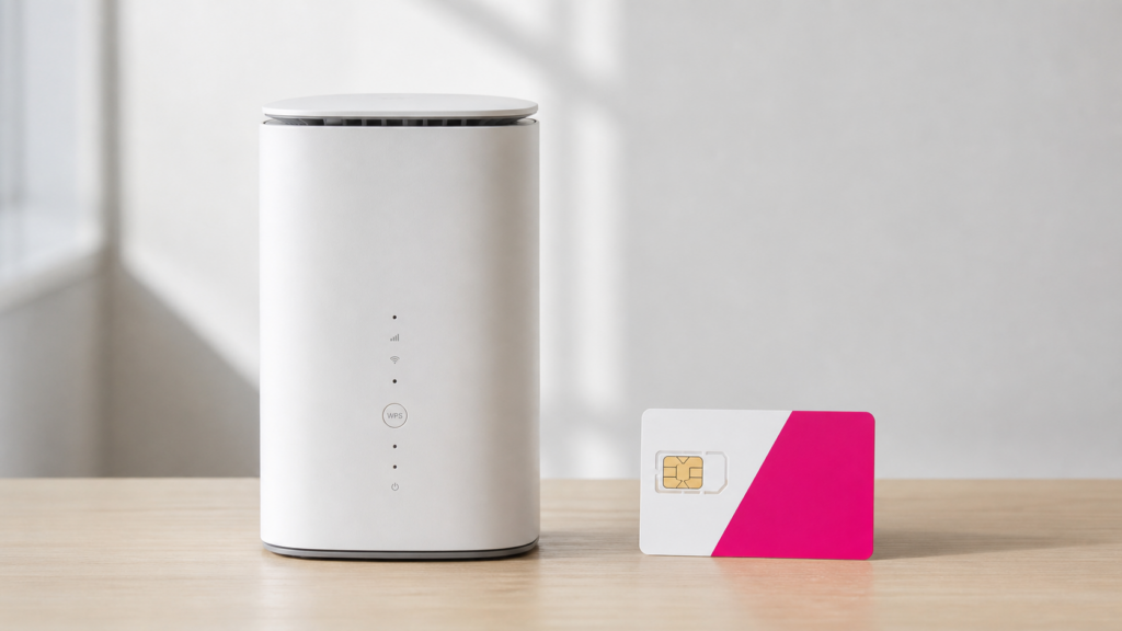 Speed Wi-Fi HOME 5G L13と楽天モバイルSIMで速度を確認するイメージ