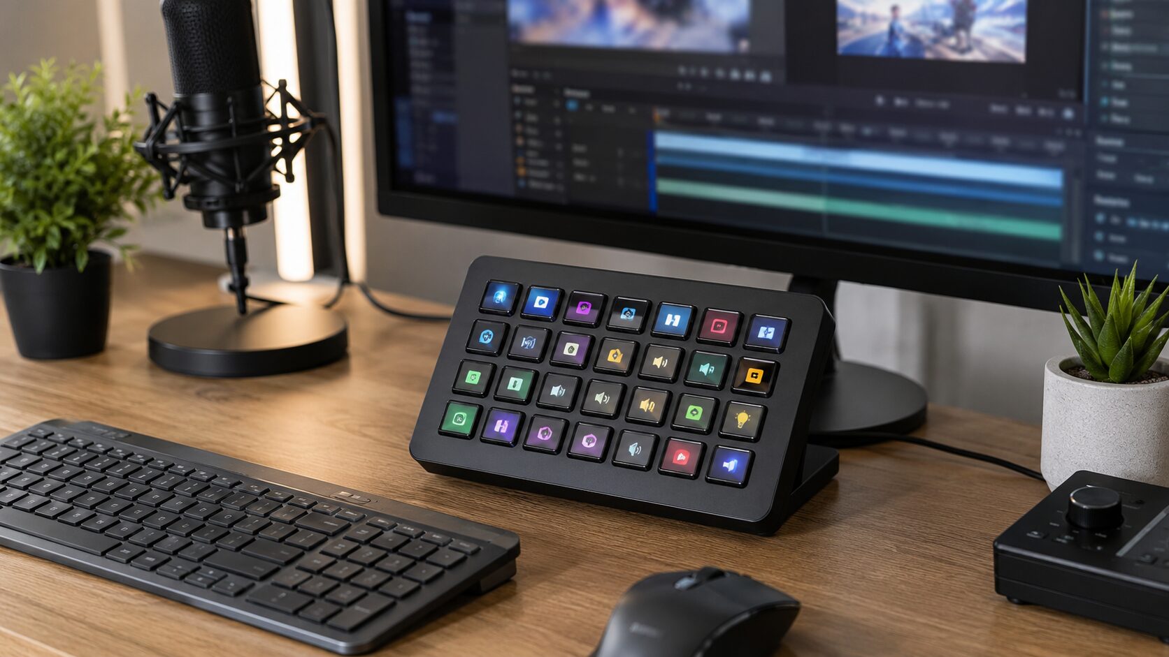 streamdeckxlを使った配信と作業効率化をイメージしたデスク環境