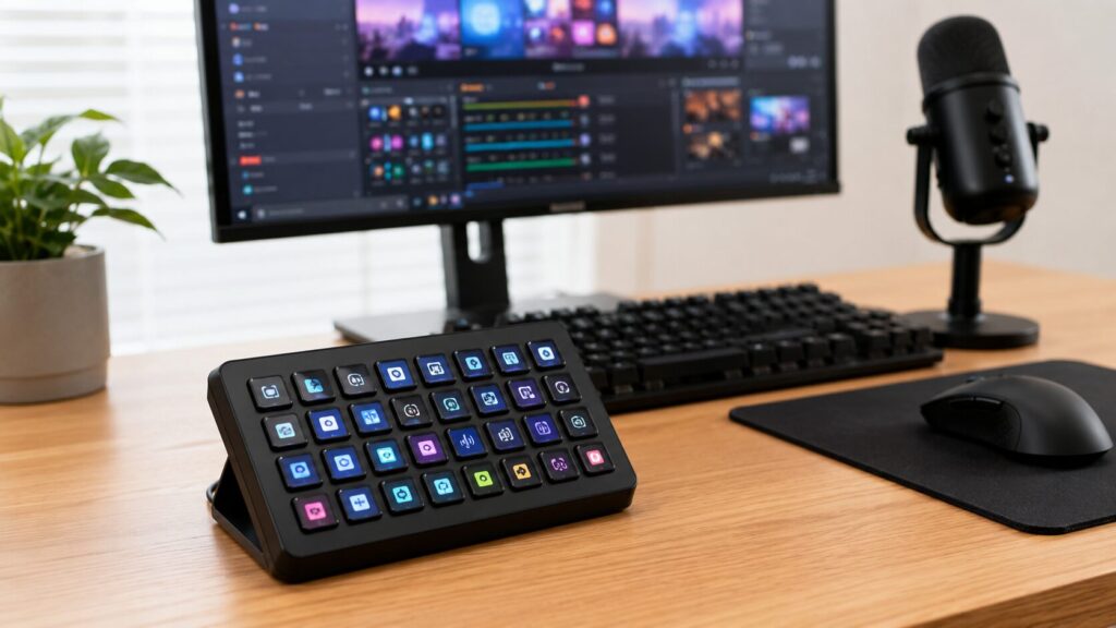 streamdeckxlの全体像と配信・作業効率化をイメージしたデスク環境